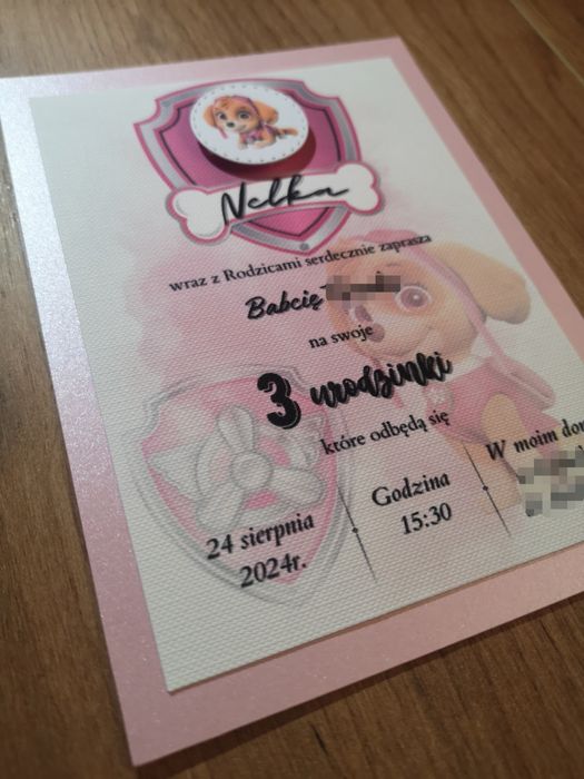 Zaproszenie Skye - Psi Patrol