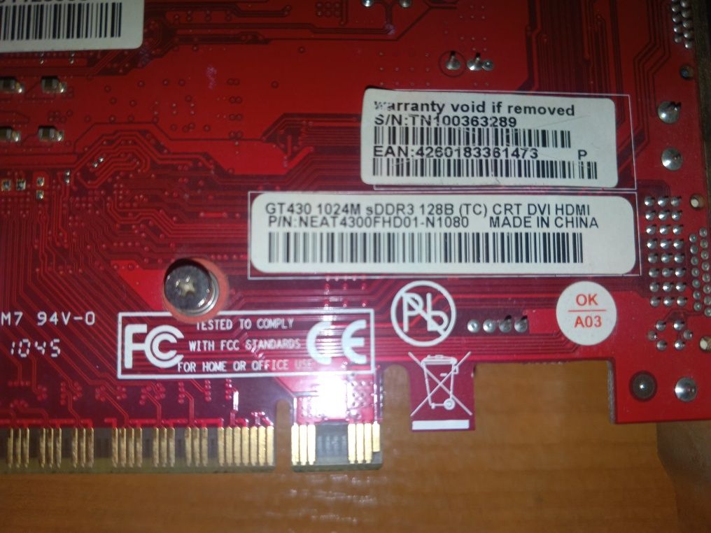 Видеокарта GT430 1gb ddr3