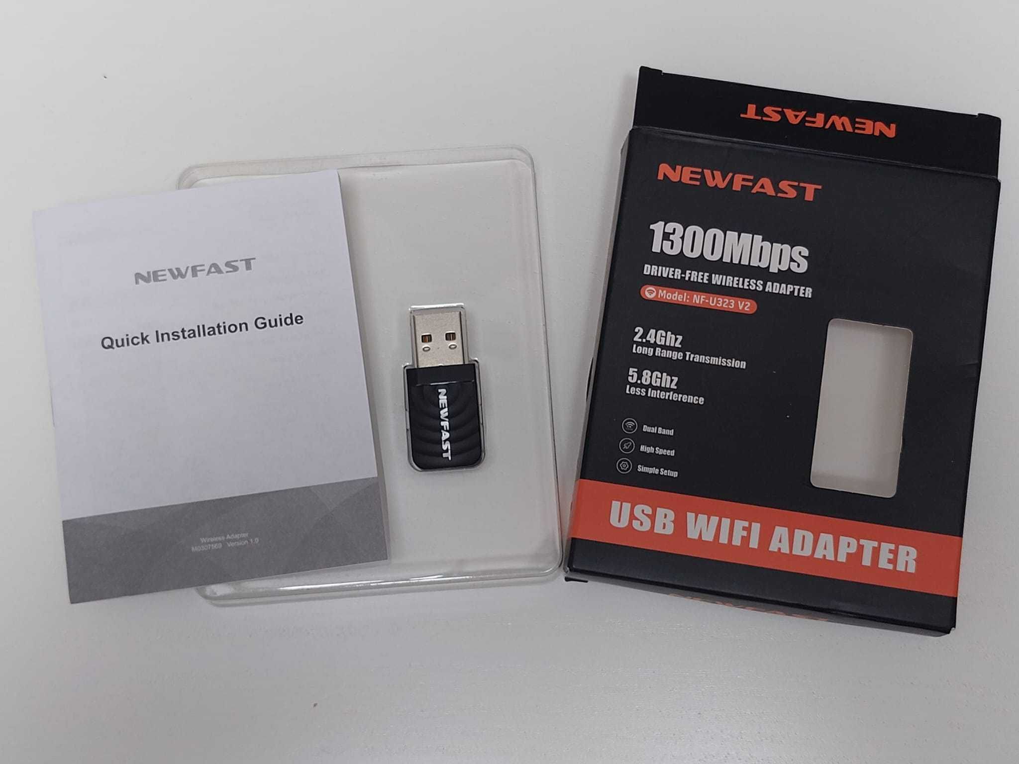 Bezprzewodowy adapter karta sieciowa USB Wi-Fi 1300 Mb/s