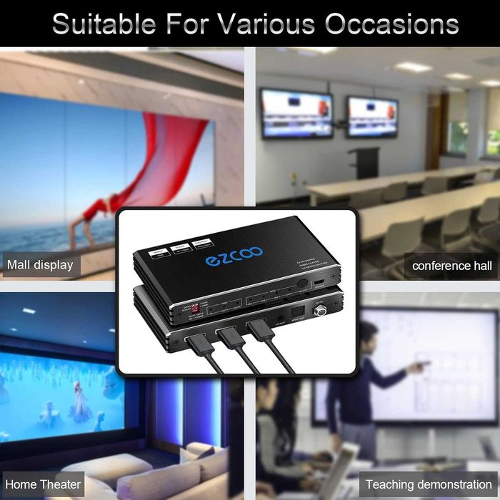 Rozdzielacz HDMI 4K 60Hz 1 wejście 2 wyjścia audio CEC UHD 698