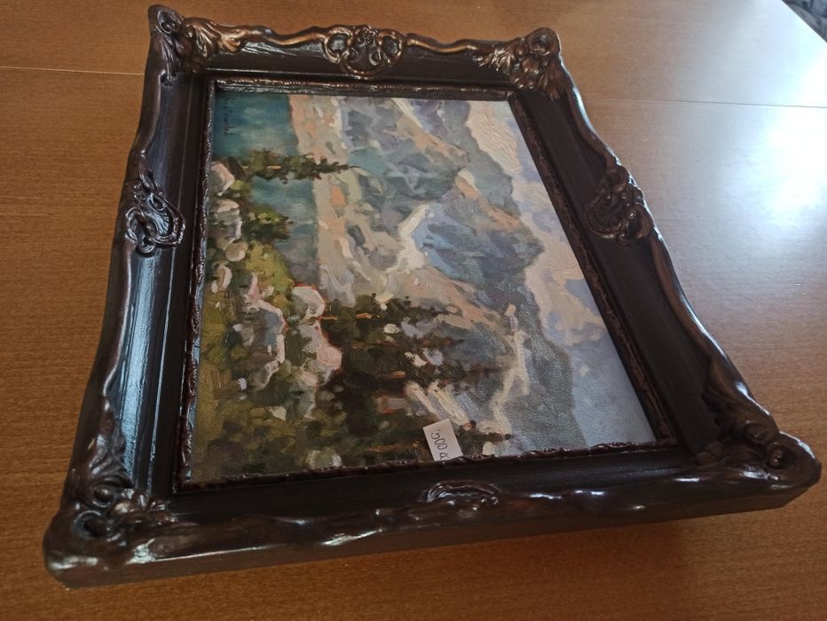 Obraz w ramce stylowej, olej na płótnie 34x26 w. Zewn 41,5x33