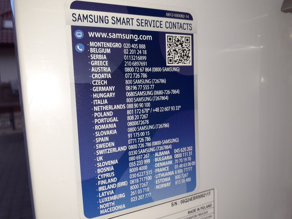 Lodówka samsung pod zabudowę uszkodzona