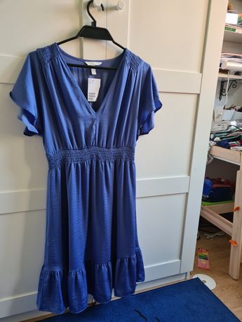 sukienka ciążowa H&M mama niebieska