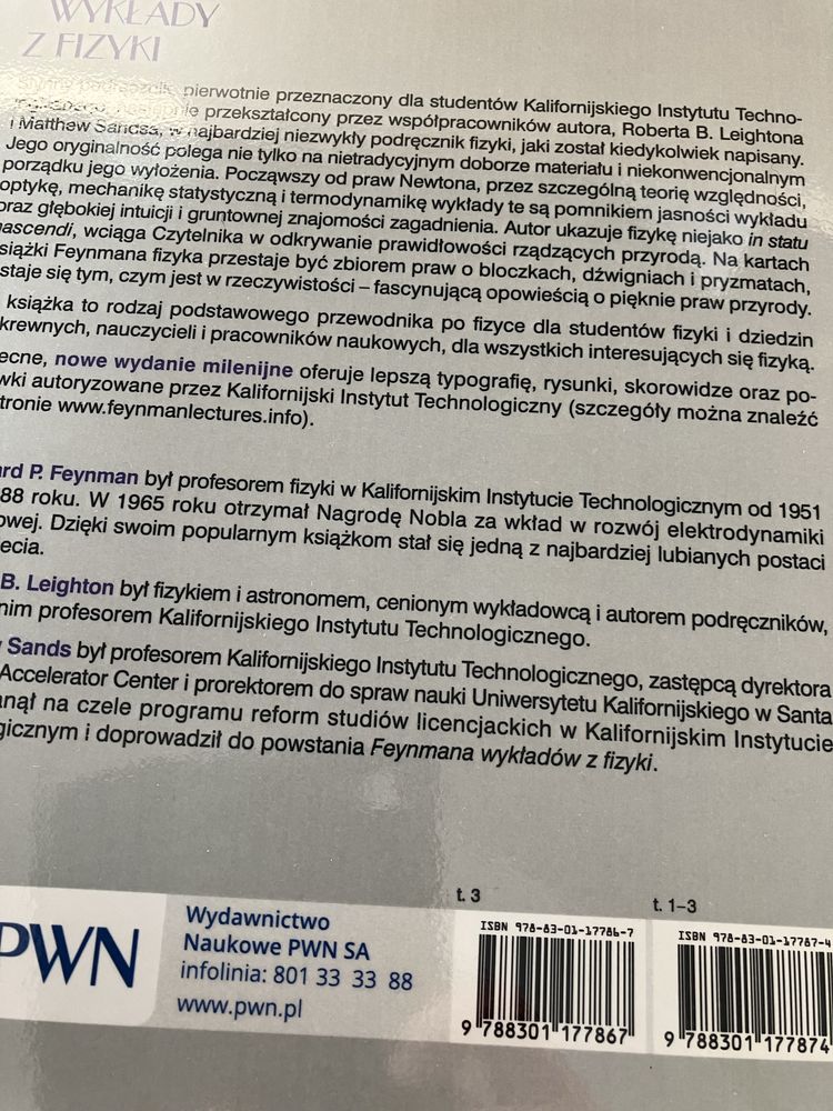 Feymana wyklady z fizyki t. 1-3, komplet 5 książek