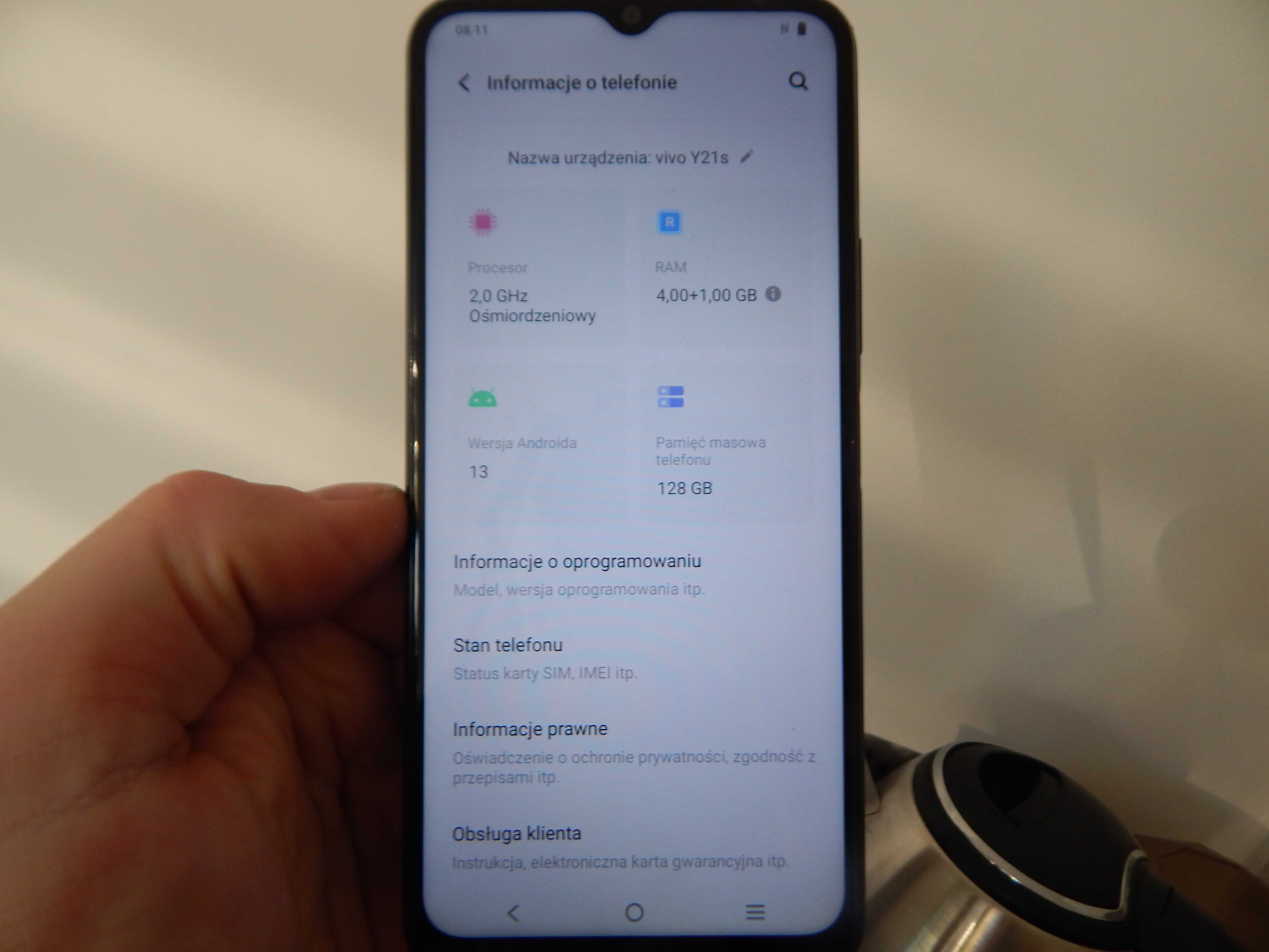 zadbany VIVO y21s 5gb/128gb smartfon 64mpix 6,5cala nfc dualsim