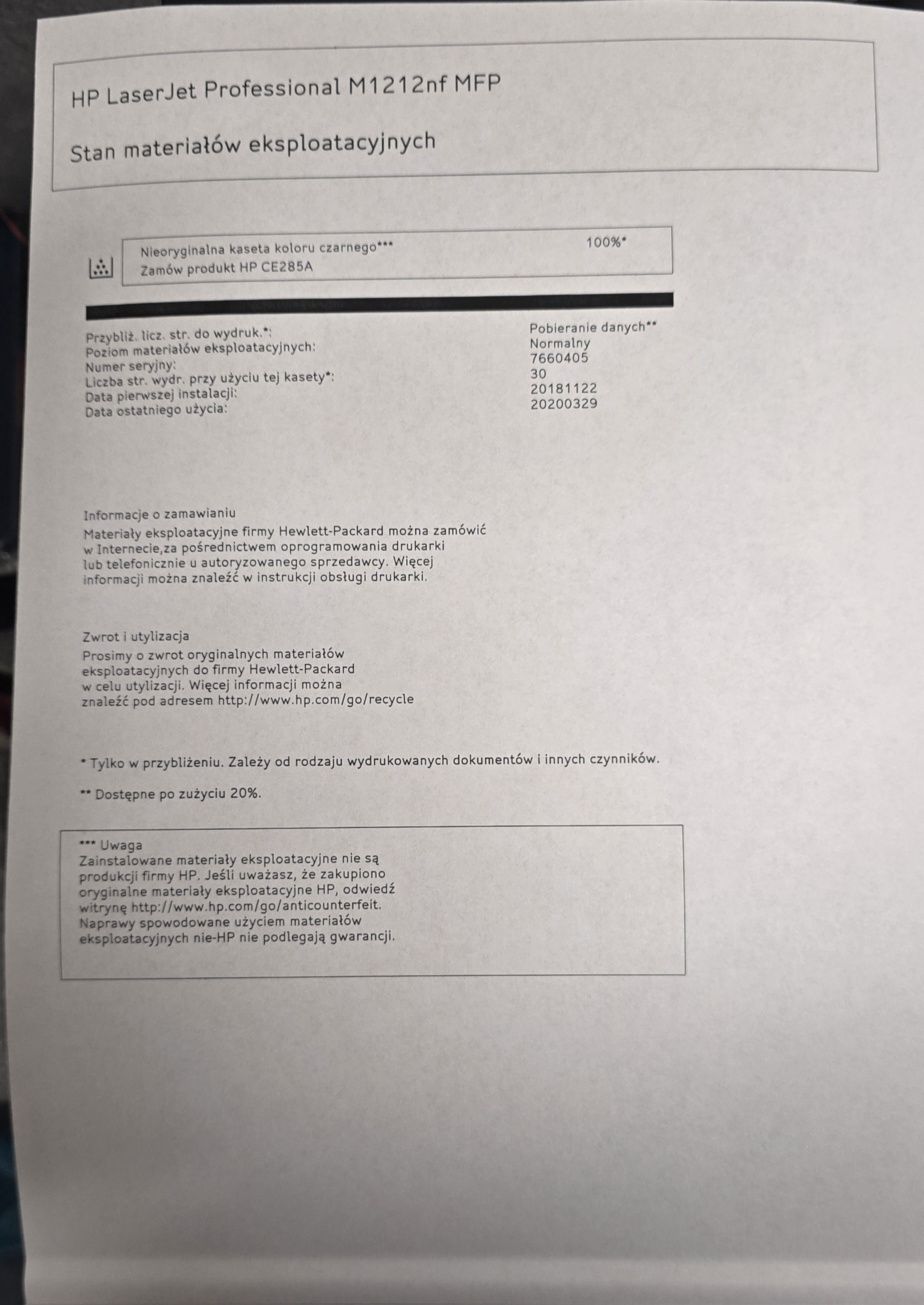 Drukarka laserjet Pro M1212nf Urządzenie wielofunkcyjne mono  laserowe