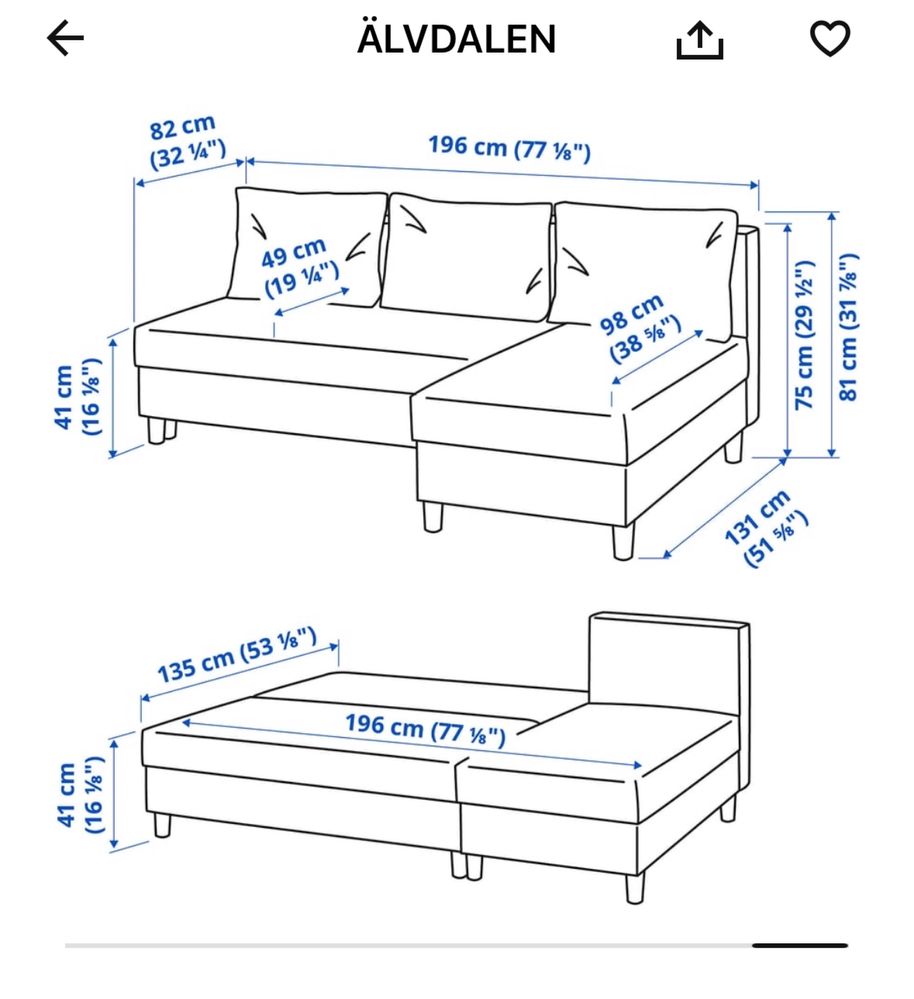 Kanapa narożnik Ikea jak nowa