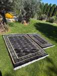 Dwa nowe kaszmirowe z jedwabiem Pakistan Buchara 210x145 i 160x95 cm
