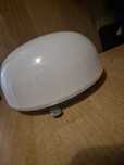 Biała szklana lampa loft PRL
