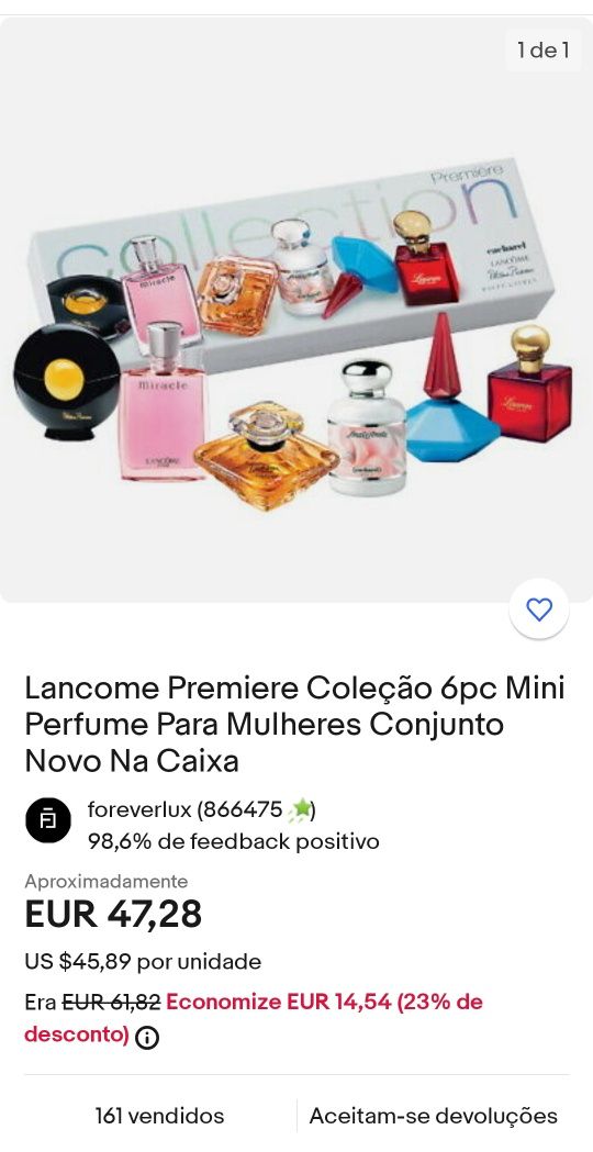 Coleção mini perfumes Senhora