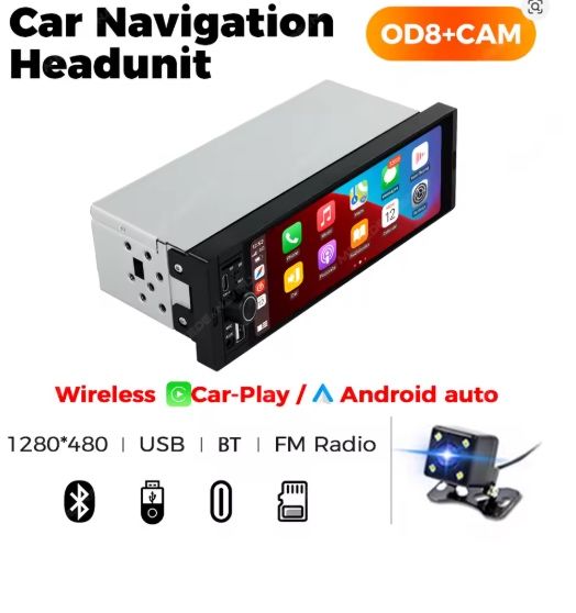 MEKEDE 1Din Carplay iPhone Android Auto автомагнітола магнітола BT/FM