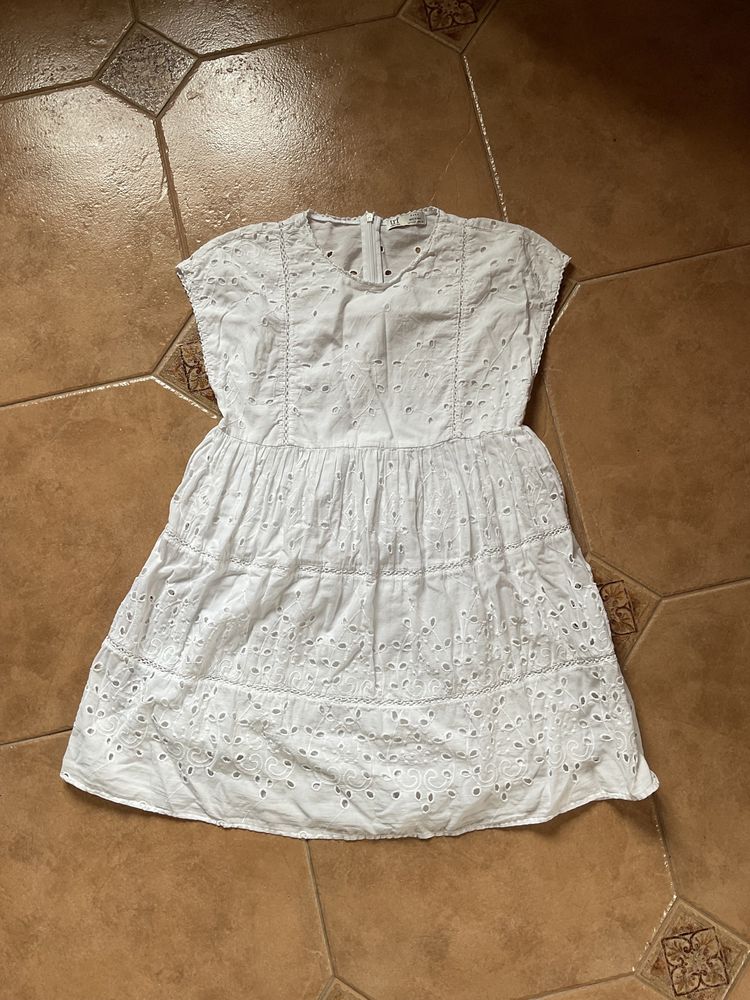 Biały Kombinezon Spodenki Sukienka Zara Boho S