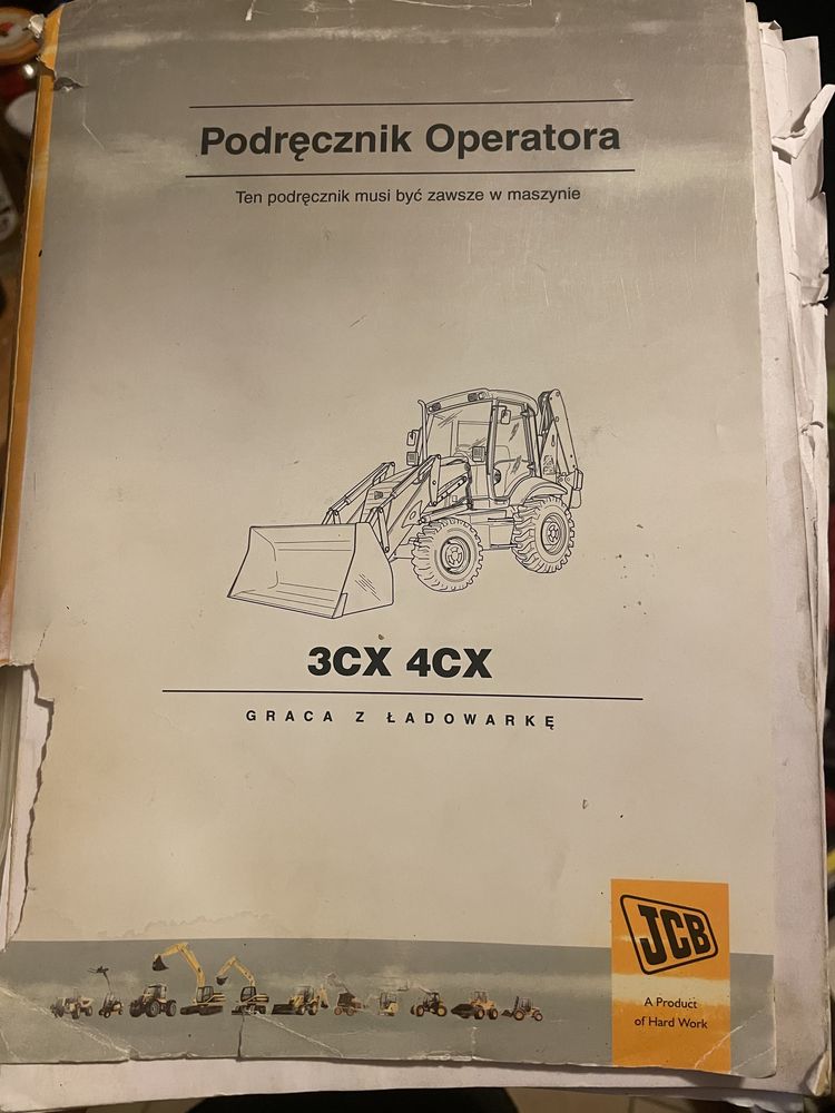 Podręcznik operatora/instrukcja koparko-ładowarka JCB 3CX 4CX