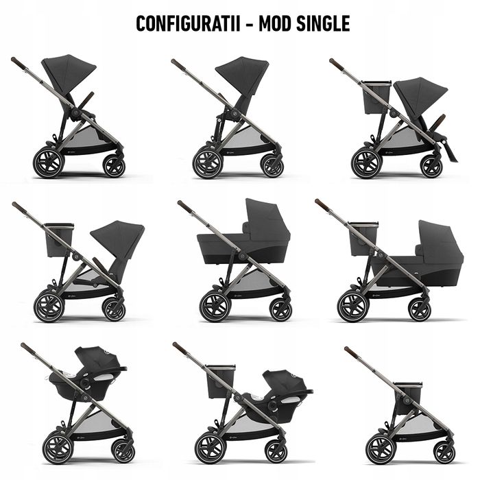 cybex gazelle s 2.0 wózek spacerowy z opcją bliźniaczego  moon black