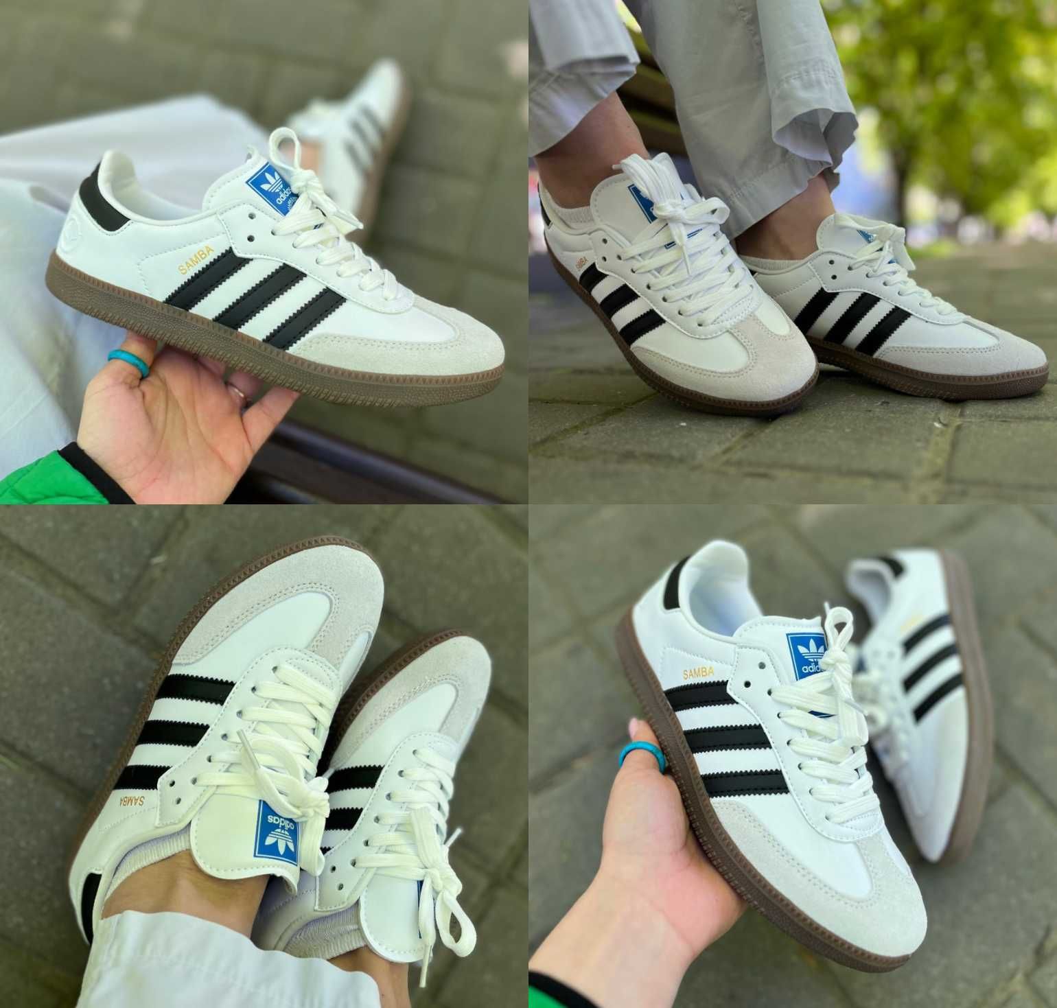 Кроссовки Adidas Samba Vegan White Black 36-45 Хит Сезона! Наложка!