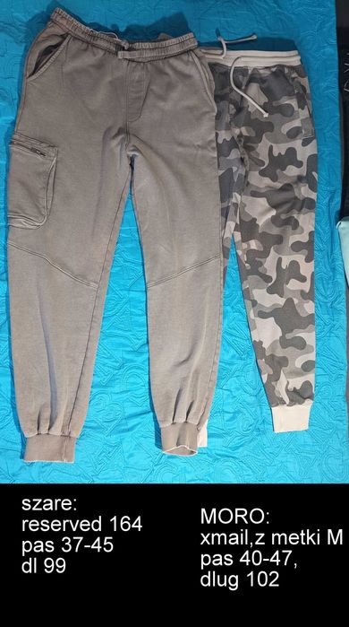 164/170 spodnie dresowe chłopięce, szare, moro reserved