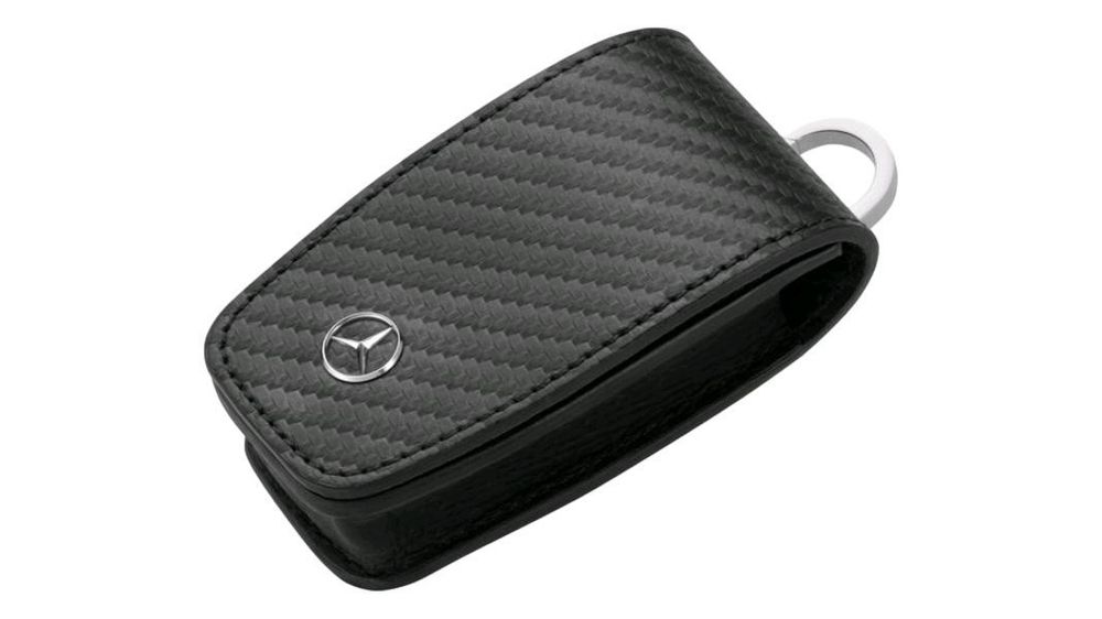 MERCEDES Etui skorzany pokrowiec na kluczyki brelok do kluczy karbon OE