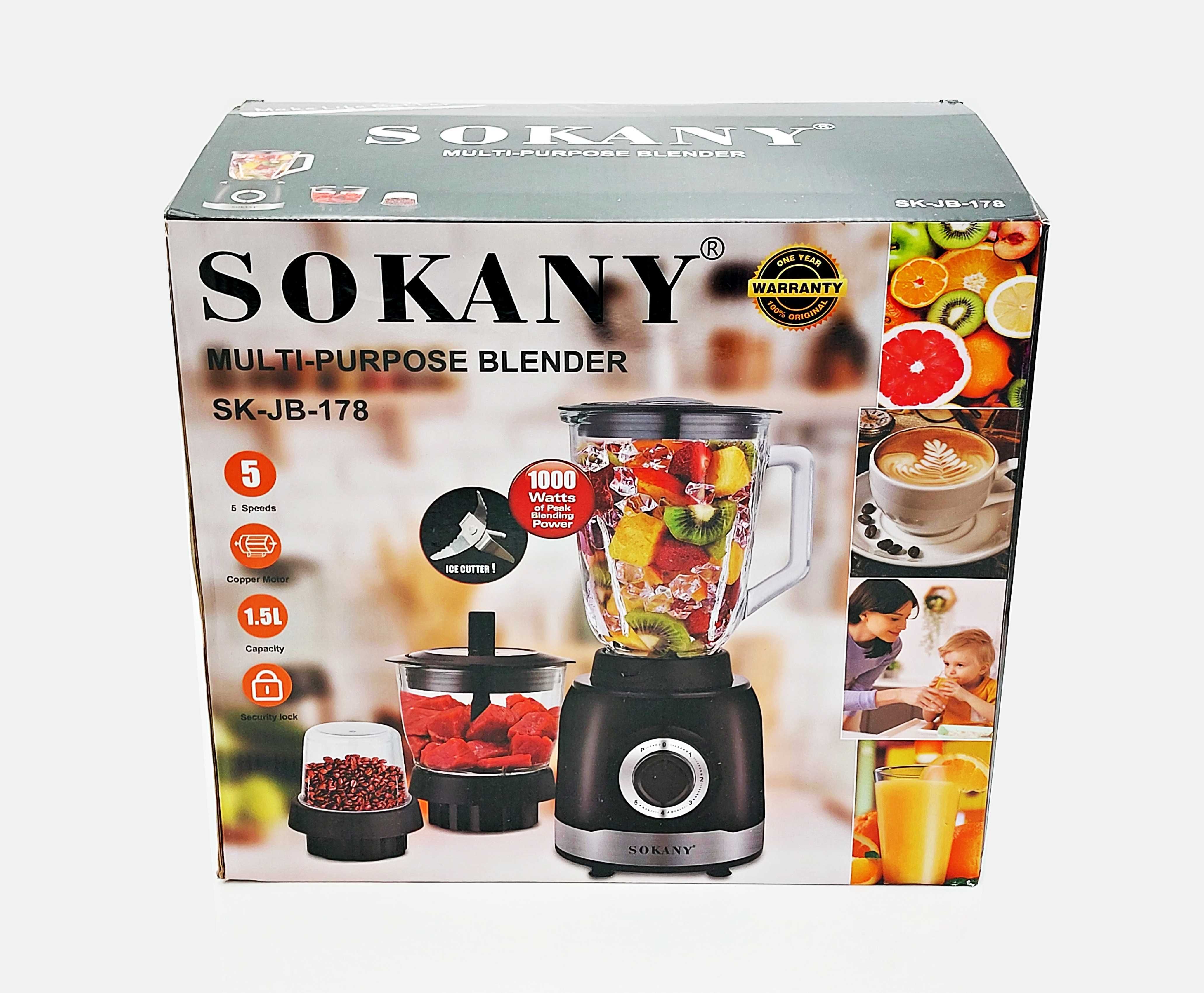 Wielofunkcyjny blender mikser 1000W Sokany SK-JB-178 3 w 1