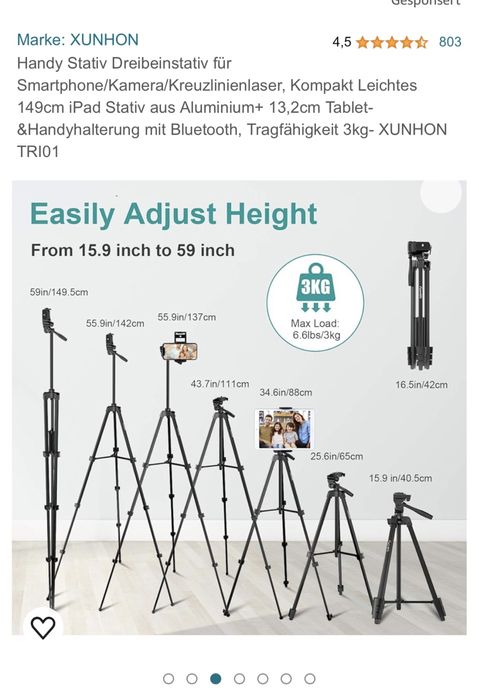 Tripod Xunhon Trio1 137cm