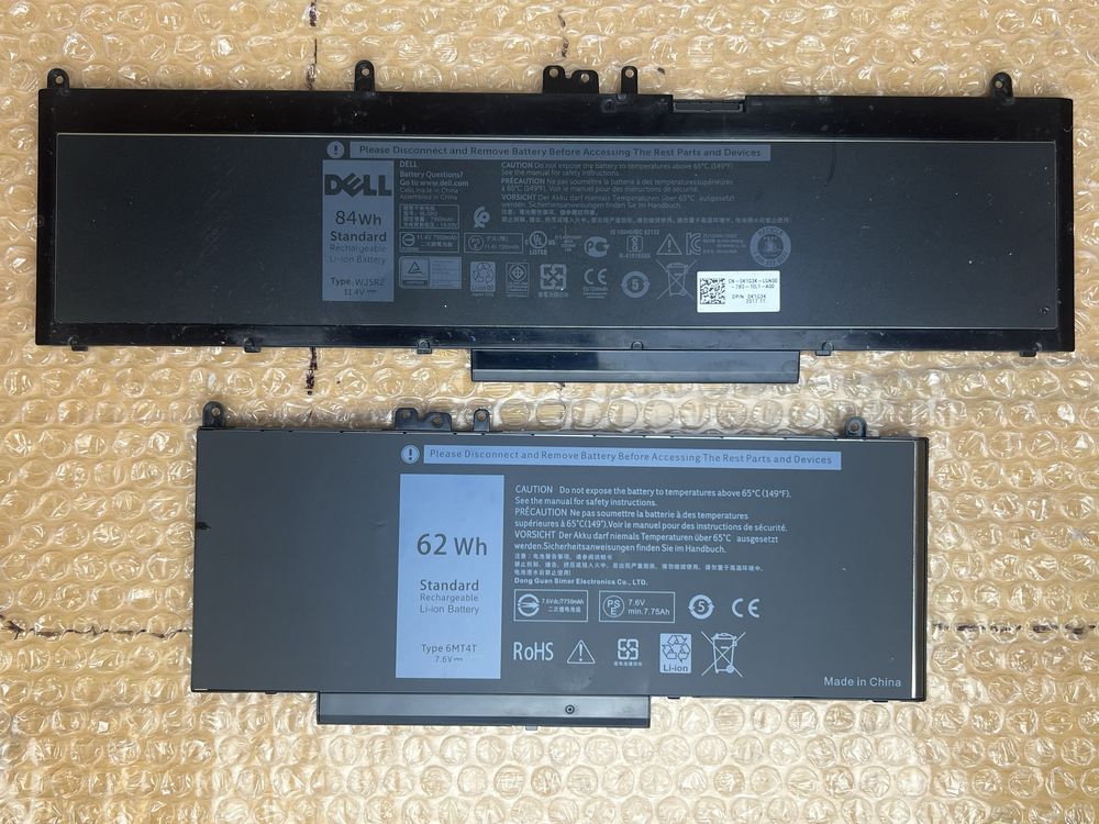 Батереї 84Wh, 62Wh WJ5R2, 6MT4T Dell Latitude E5570, E5470