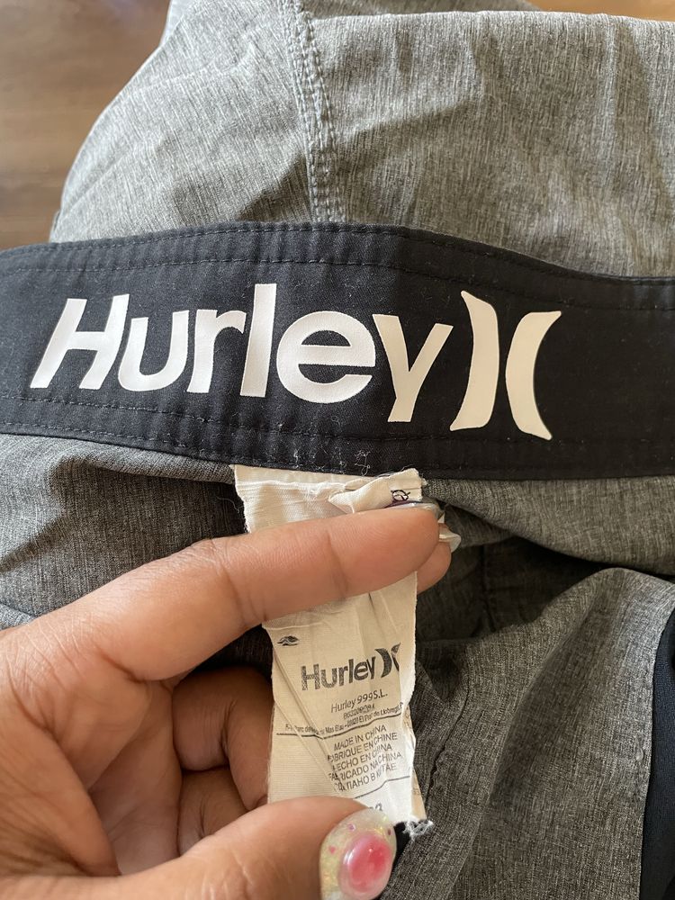 Calções banho cinza compridos homem Hurley Phanton