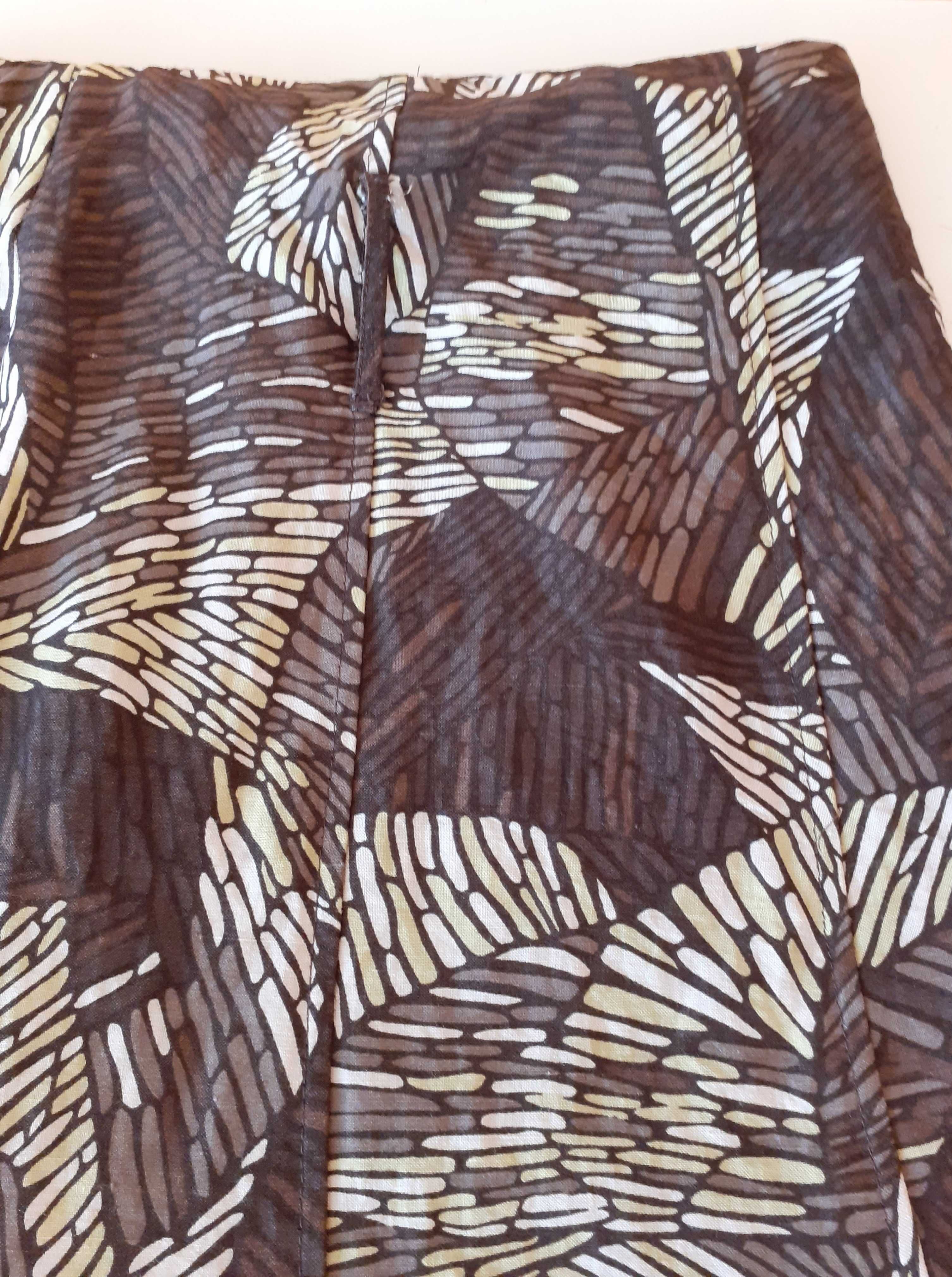 44 Spódnica dla niskich długa maxi wzory len wiskoza Marks & Spencer