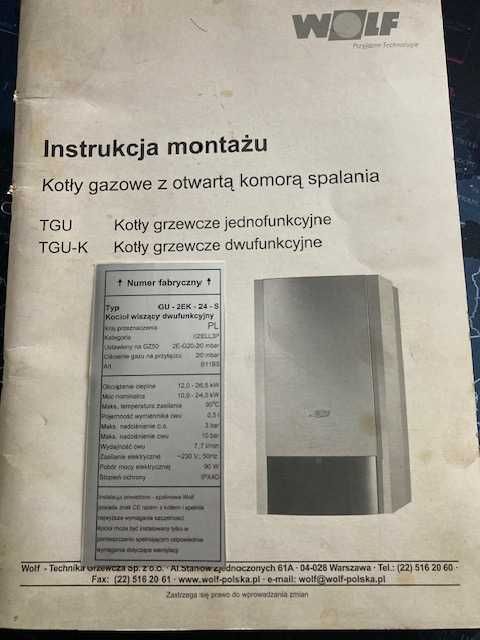 Kocioł gazowy Wolf GU-2EK-24-S