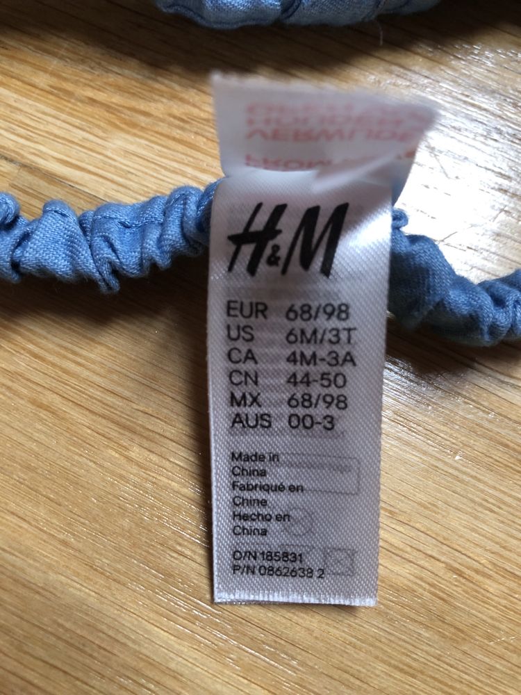 Opaska jeansowa H&M niebieska 68/98