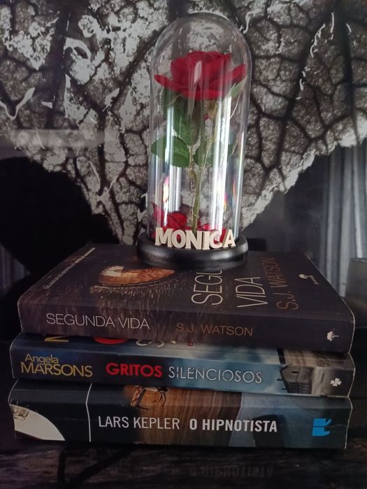 Dia da mãe Cúpula, redoma c/rosa e led's+ nome personalizado
