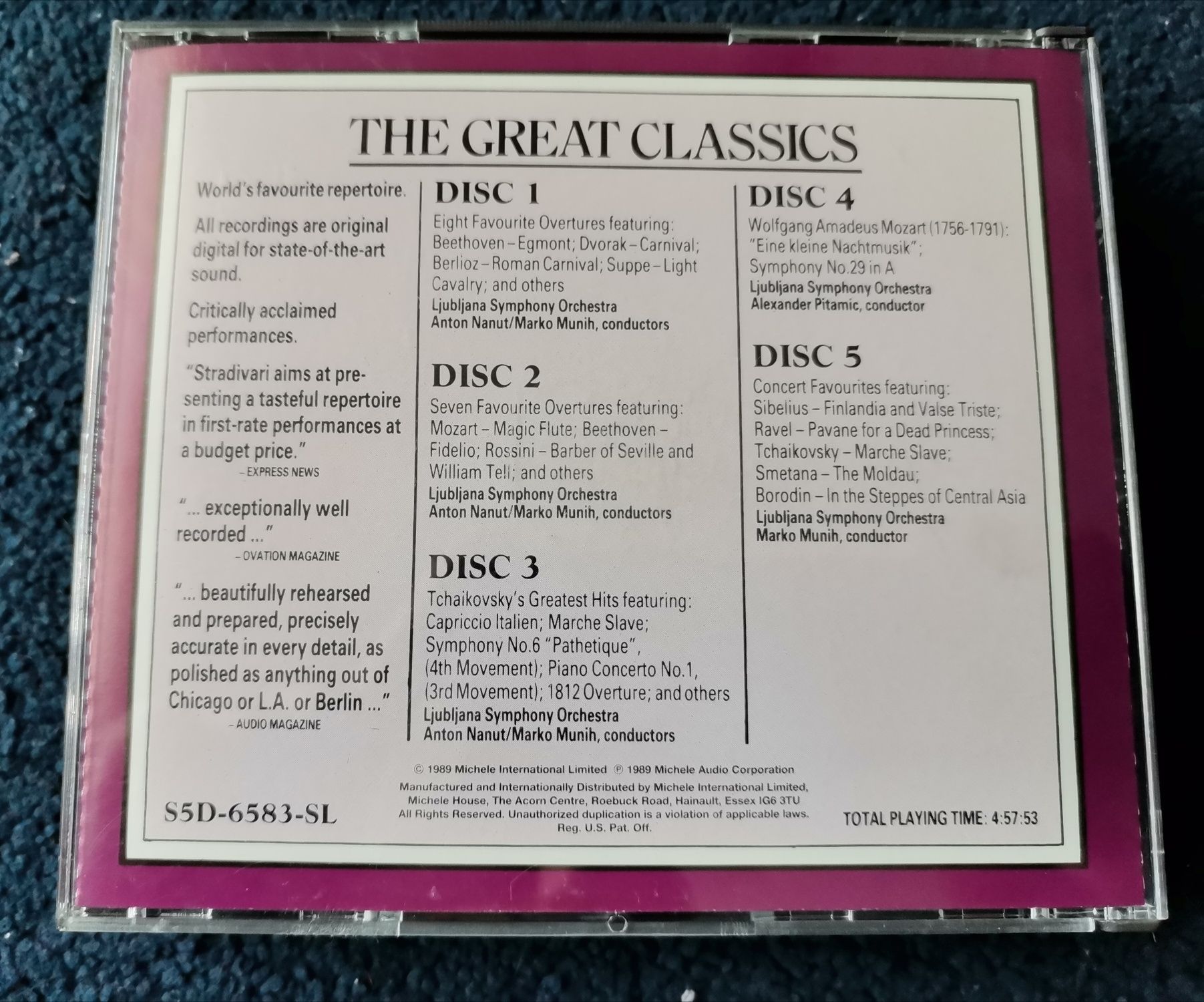 5 CDS The Great Classics - Grandes Clássicos Beethoven, Amadeus Tchai