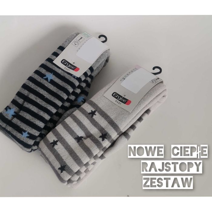 2 szt nowe rajstopy zimowe ciepłe rajstopy 86/92