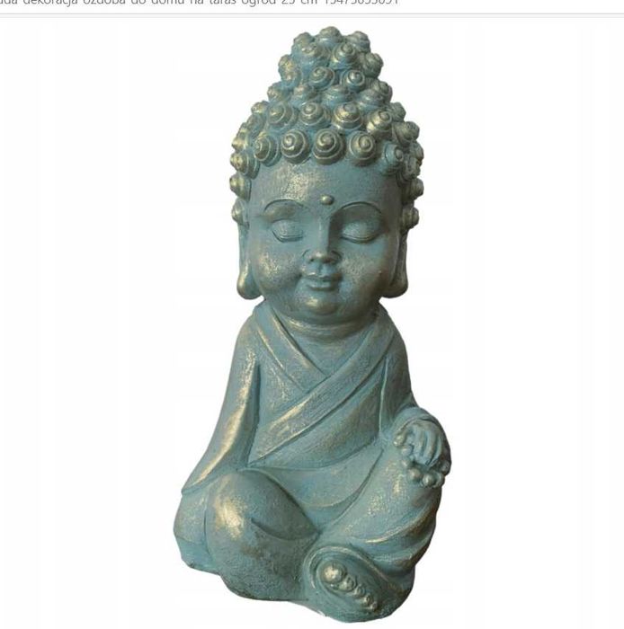 Figurka siedzący Budda dekoracja ozdoba do domu na taras ogród 25 cm