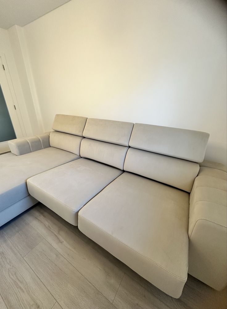 Sofá chaise longue creme/bege