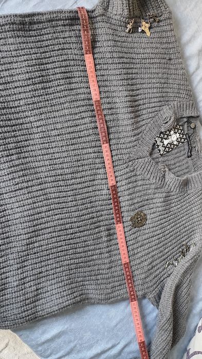 Платье туника крупная вязка кресты декор