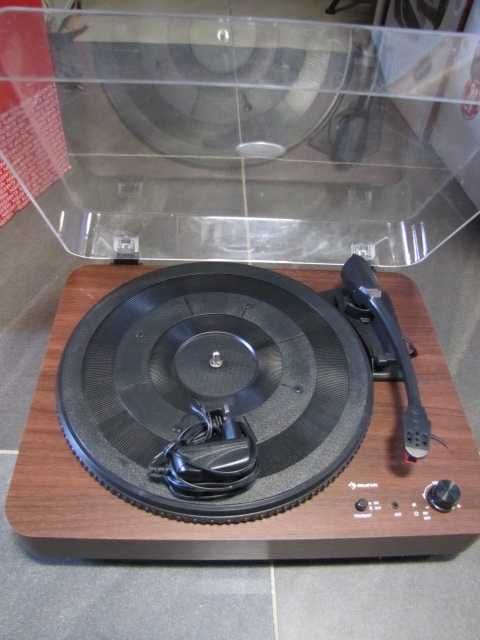 Gramofon retro Auna TT-Classic Light brązowy drewno winyl