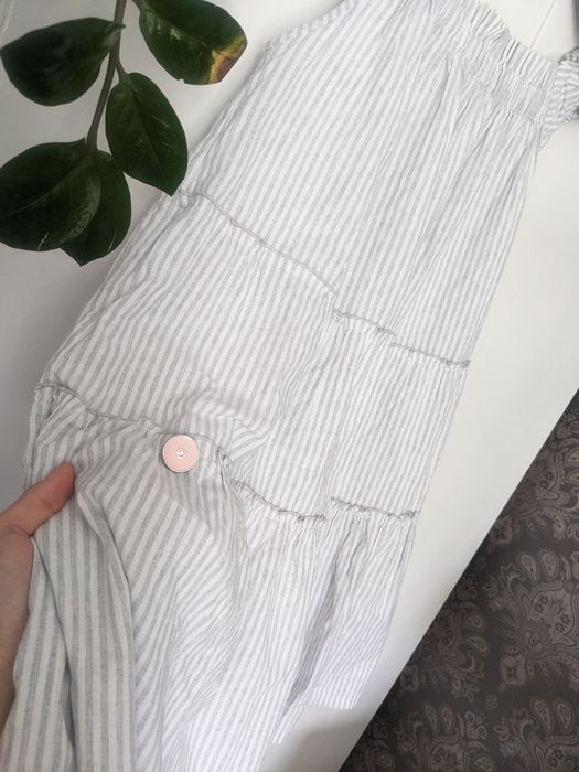 Sukienka paski prążki rozkloszowana na ramiączkach hiszpanka