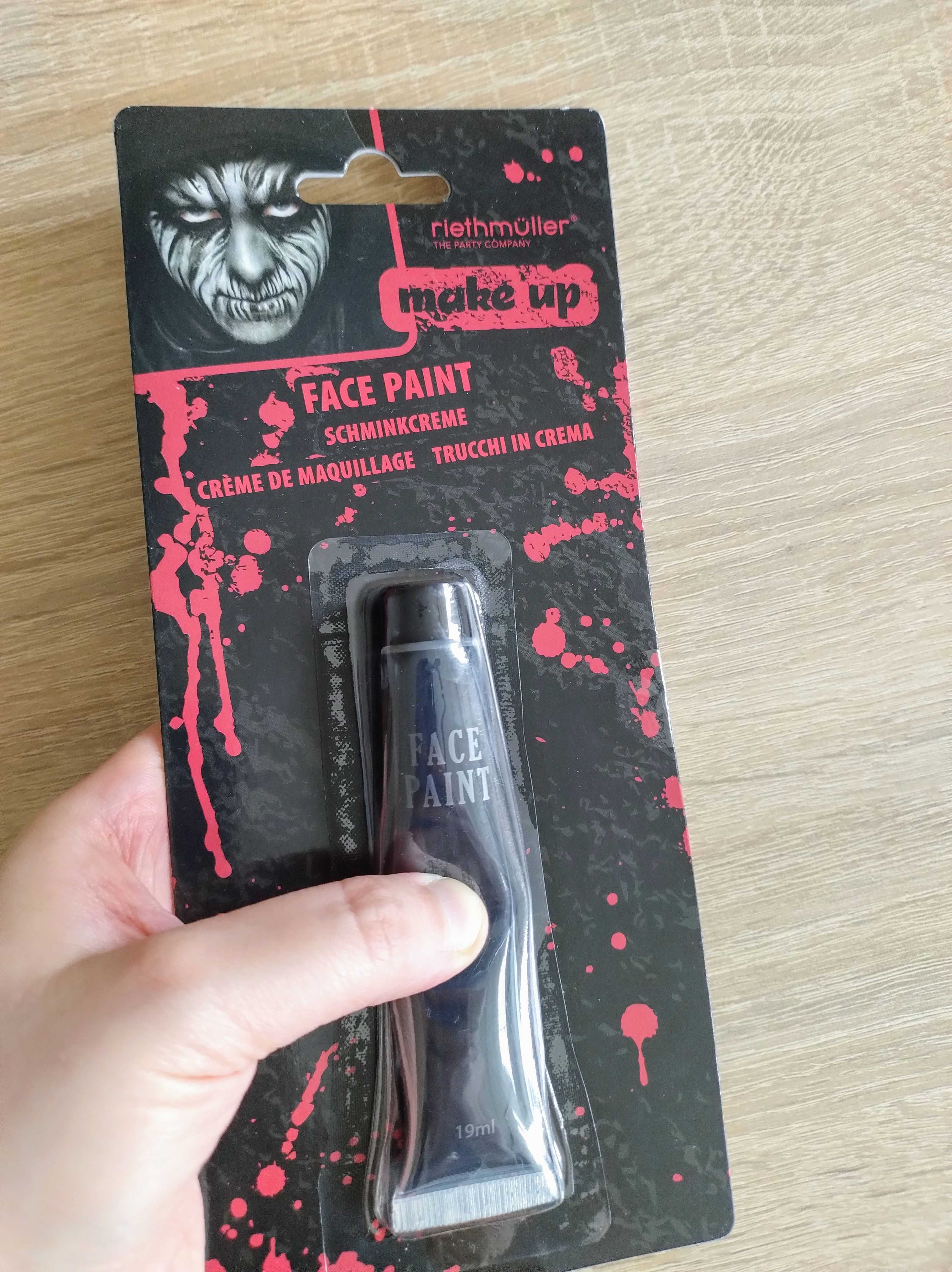 NOWA czarna farba do makijażu twarzy na Halloween gothic