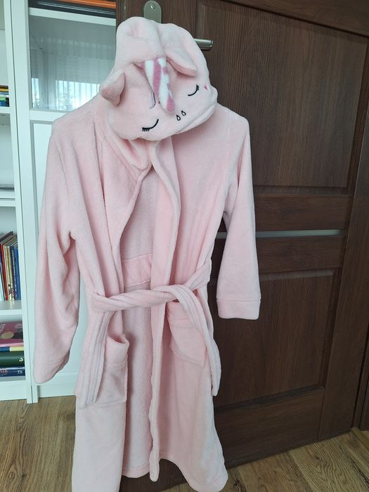 Szlafrok jednorożec r. 146/152 kolor różowy