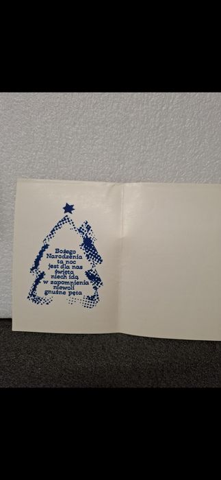 Solidarność kartka bożonarodzeniowa z życzeniami z lat 80tych