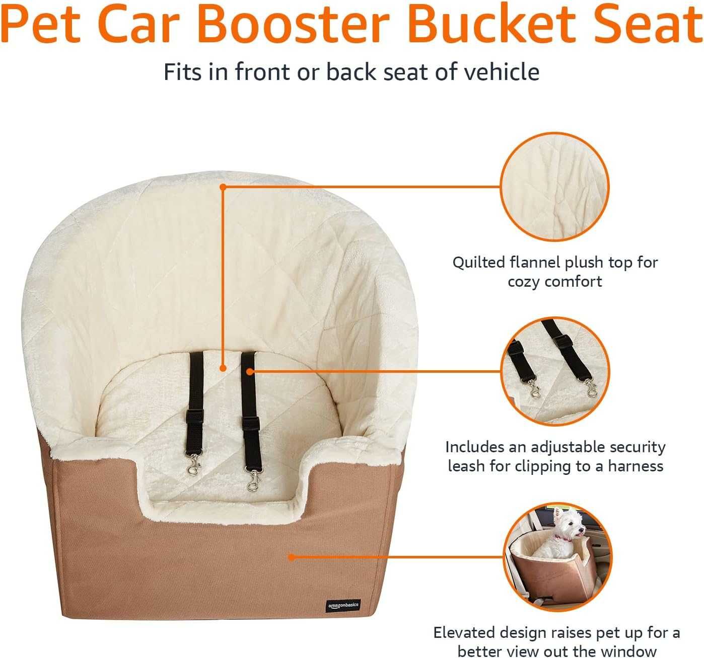 Автокрісло для тварин собак Amazon Basics Pet Car Booster