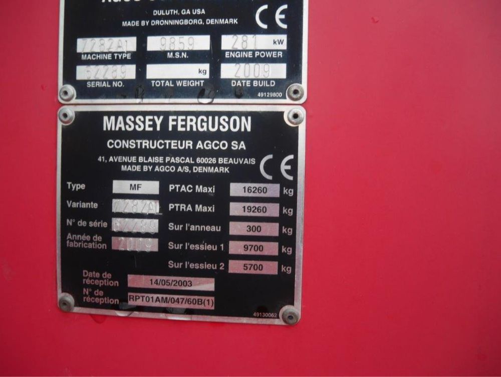 Kombajn zbożowy Massey Ferguson 7282 4WD