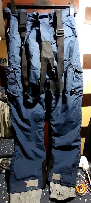 Мужские зимние лыжные штаны на подтяжках,тёплые штаны