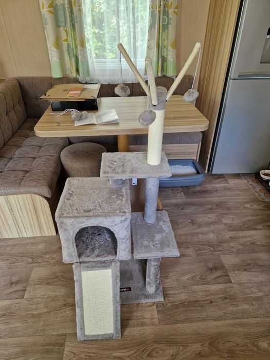 Drapak legowisko domek wysoki dla kota słupek do drapania NOWY 118 cm