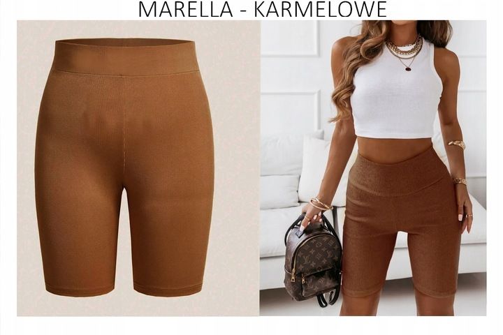 Krótkie Legginsy Kolarki Biker Shorts Prążek 3/4xl