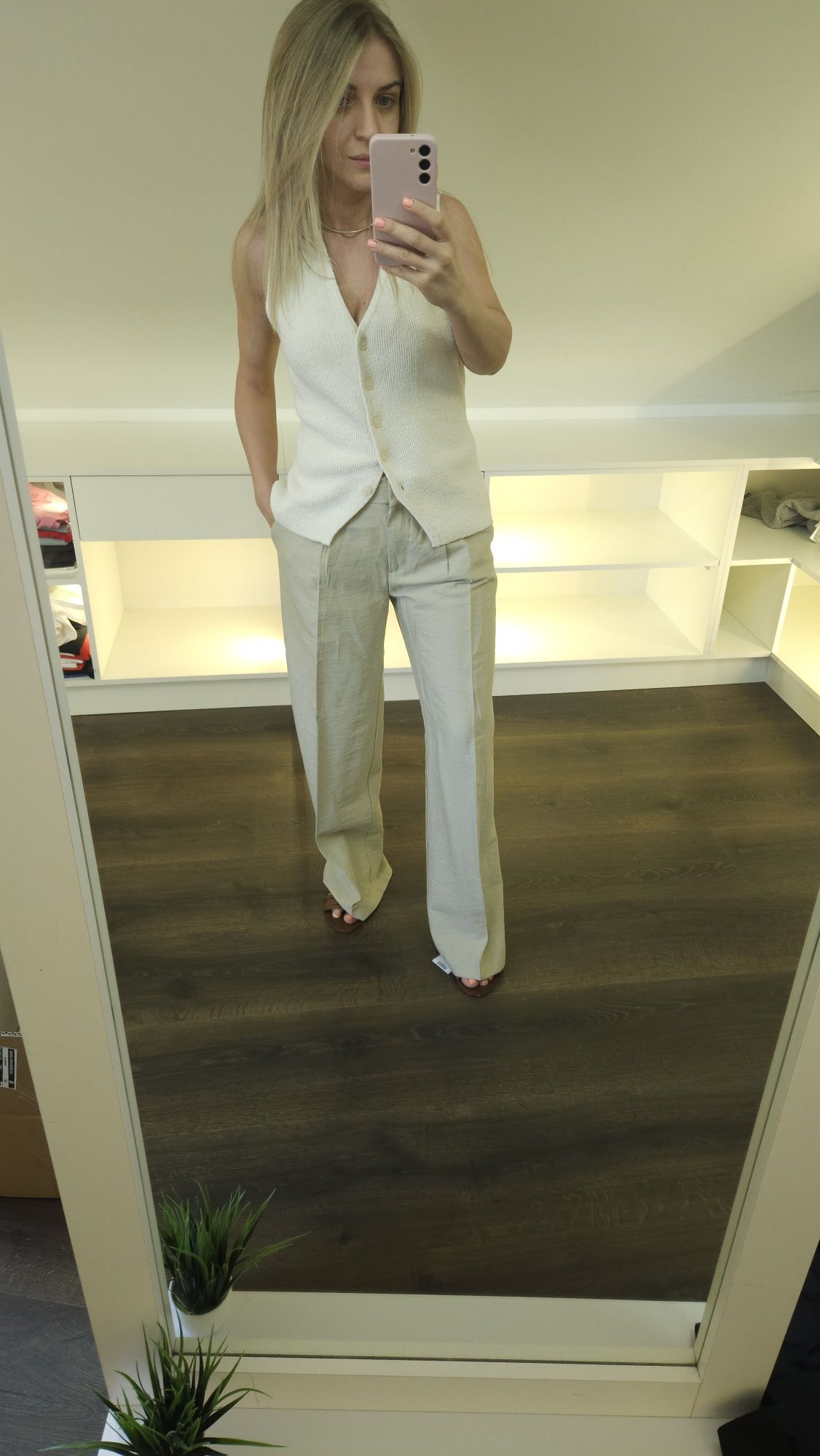 Лляні штани H&M 36