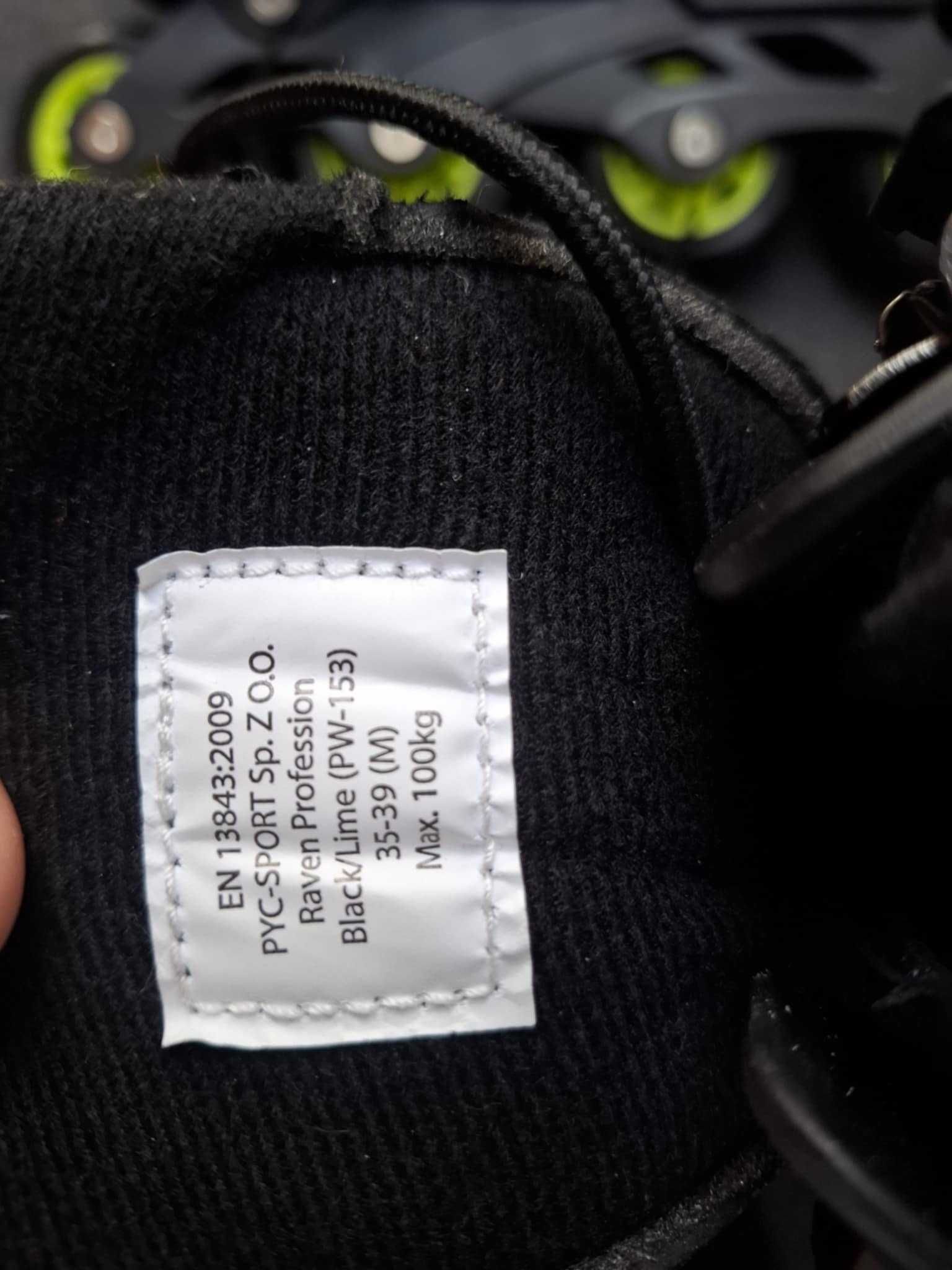 Rolki regulowane RAVEN Profession Black/Lime 35-39