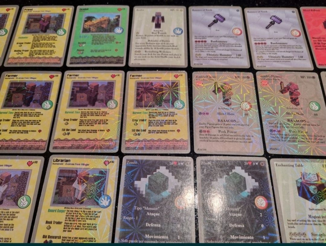 56szt karty Minecraft Trading Card Game Mutant Zombie Black Cat Human