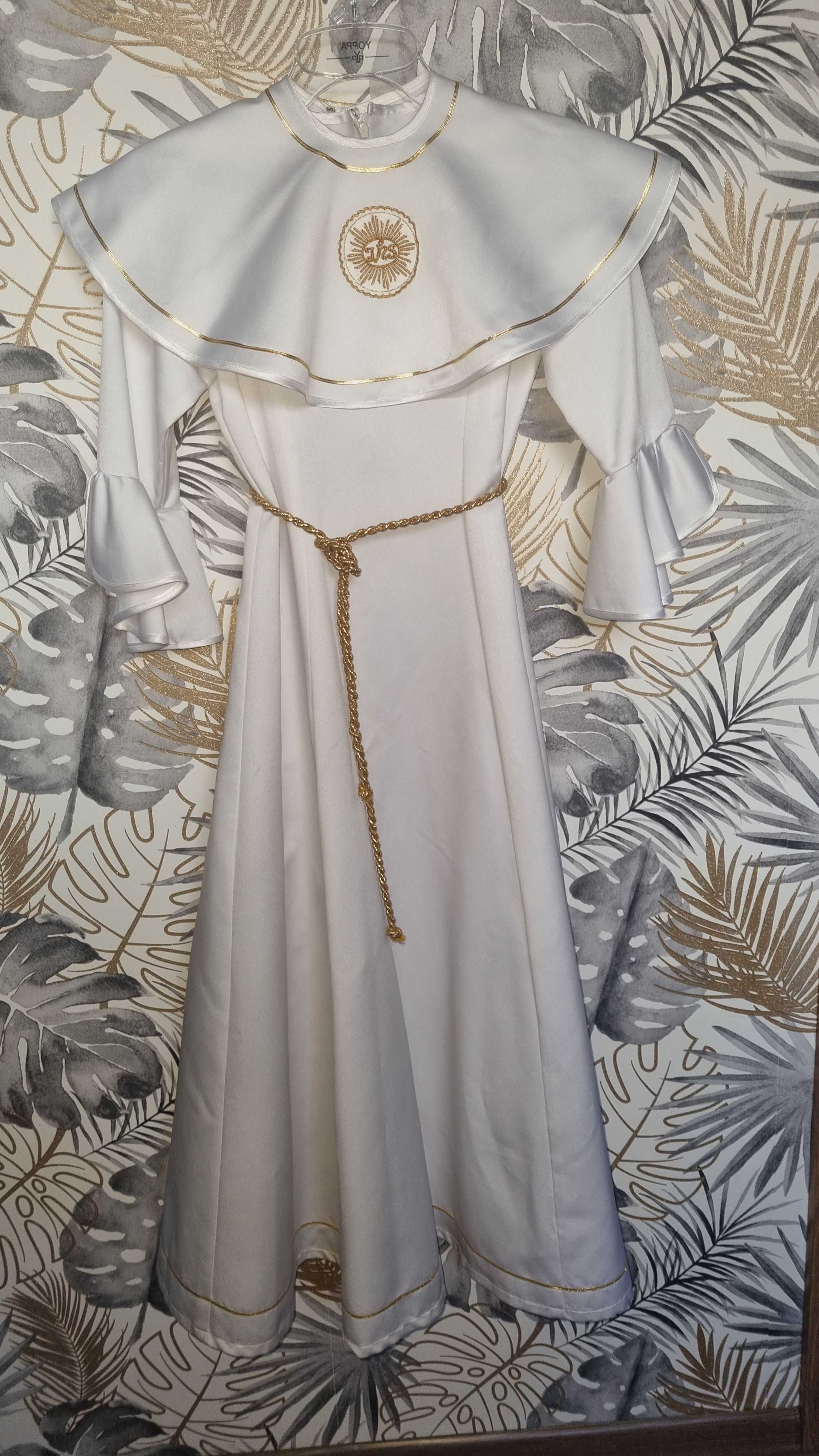 Alba, sukienka komunijna dla dziewczynki, 138-146 z pelerynką narzutką