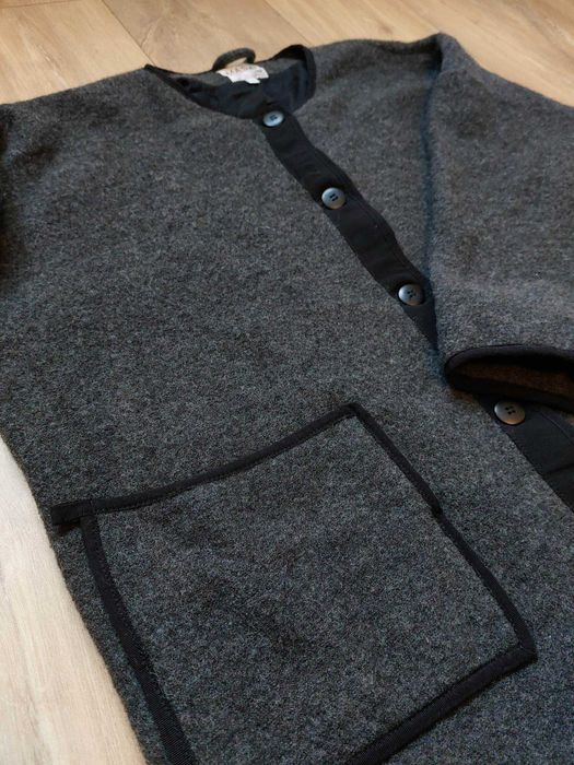 Szary wełniany płaszcz damski oversize rozm. S/M