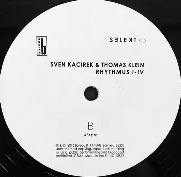 Sven Kacirek & Thomas Klein ‎– Rhythmus I-IV